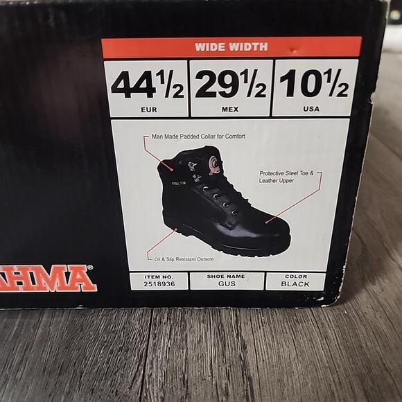 BRAHMA Black Steel Toe Work Boots Mens Size 10.5